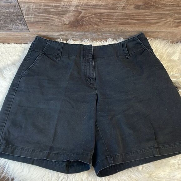 LIZ CLAIBORNE Ladies Black Cotton Wide Leg Shorts Size 10 - Picture 6 of 6